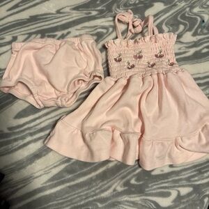 Pink Cherry Dress with matching bottoms size 3-6M